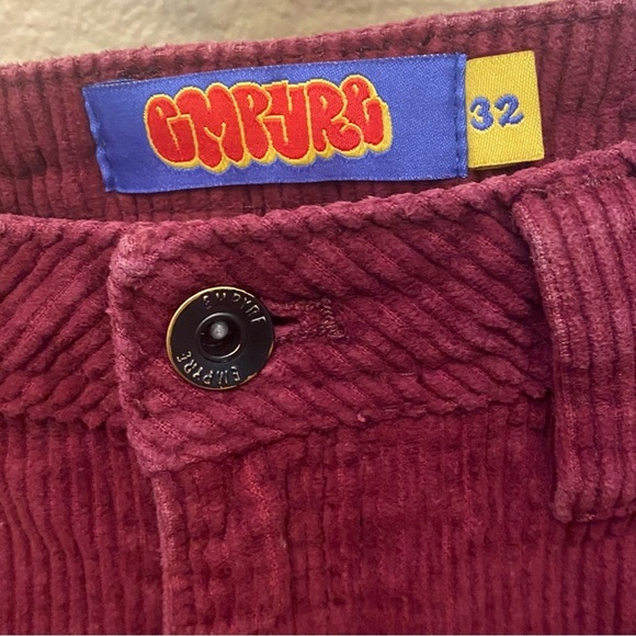 EMPYRE Relax Maroon Corduroy Jeans Skate Pants Size 32 - Picture 5 of 8